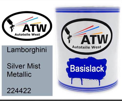 Lamborghini, Silver Mist Metallic, 224422: 1L Lackdose, von ATW Autoteile West.